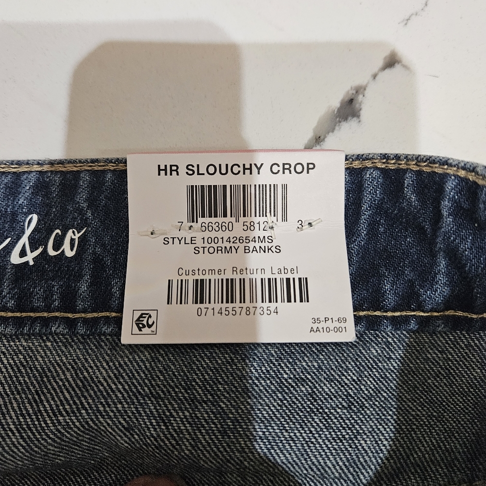 NWT style and co high rise slouchy crop size 10